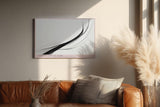 Paul Sinus Wandbild 120x80cm abstrakte Linien modern schwarz weiss minimalistische Kunst dynamische Kurve Kunstdruck stilvolle Wanddekoration fuer Wohnzimmer Büro Flur