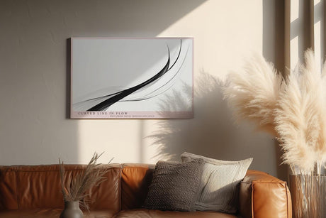 Paul Sinus Wandbild 120x80cm abstrakte Linien modern schwarz weiss minimalistische Kunst dynamische Kurve Kunstdruck stilvolle Wanddekoration fuer Wohnzimmer Büro Flur