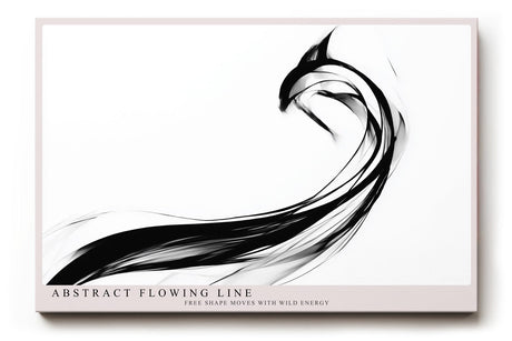 Paul Sinus Wandbild 120x80cm abstrakte Linien moderne minimalistische Kunst schwarz weiss dynamische Form Kunstdruck stilvolle Wanddekoration fuer Wohnzimmer Büro Flur