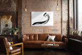 Paul Sinus Wandbild 120x80cm abstrakte Linien moderne minimalistische Kunst schwarz weiss dynamische Form Kunstdruck stilvolle Wanddekoration fuer Wohnzimmer Büro Flur