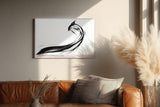 Paul Sinus Wandbild 120x80cm abstrakte Linien moderne minimalistische Kunst schwarz weiss dynamische Form Kunstdruck stilvolle Wanddekoration fuer Wohnzimmer Büro Flur