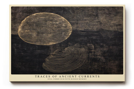 Paul Sinus Wandbild 120x80cm Abstrakte Linienformen in Gold auf dunklem Hintergrund Moderne Minimal Kunst