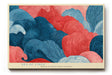 Paul Sinus Wandbild 120x80cm abstrakte Linienkunst blau rot moderne Kunst organische Formen Wanddekoration fuer Wohnzimmer Büro