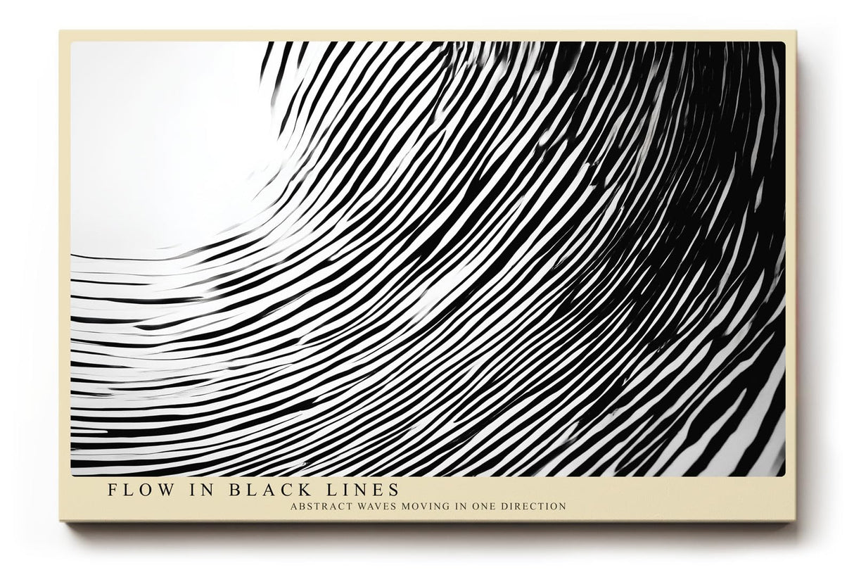 Paul Sinus Wandbild 120x80cm abstrakte Linienkunst Schwarz Weiss moderne grafische Wellen Struktur minimalistisches Kunstbild stilvolle Wanddekoration für Wohnzimmer Büro Flur