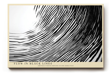 Paul Sinus Wandbild 120x80cm abstrakte Linienkunst Schwarz Weiss moderne grafische Wellen Struktur minimalistisches Kunstbild stilvolle Wanddekoration für Wohnzimmer Büro Flur