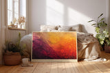 Paul Sinus Wandbild 120x80cm abstrakte Makrostruktur in Rot Orange fließende Formen moderne Kunst stilvolle Wanddekoration fuer Wohnzimmer Büro