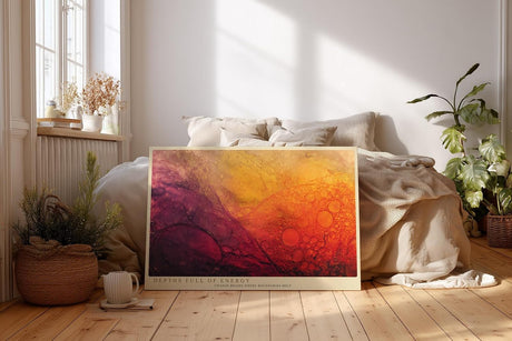 Paul Sinus Wandbild 120x80cm abstrakte Makrostruktur in Rot Orange fließende Formen moderne Kunst stilvolle Wanddekoration fuer Wohnzimmer Büro