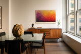 Paul Sinus Wandbild 120x80cm abstrakte Makrostruktur in Rot Orange fließende Formen moderne Kunst stilvolle Wanddekoration fuer Wohnzimmer Büro