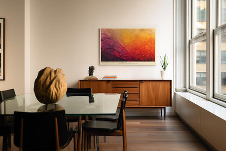 Paul Sinus Wandbild 120x80cm abstrakte Makrostruktur in Rot Orange fließende Formen moderne Kunst stilvolle Wanddekoration fuer Wohnzimmer Büro