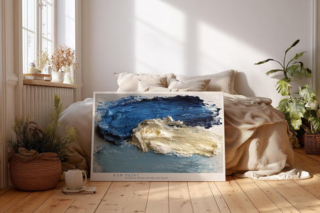 Paul Sinus Wandbild 120x80cm abstrakte Malerei blaue Struktur moderne Kunst Pinseltextur stilvolle Wanddekoration fuer Wohnzimmer Büro