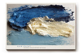 Paul Sinus Wandbild 120x80cm abstrakte Malerei blaue Struktur moderne Kunst Pinseltextur stilvolle Wanddekoration fuer Wohnzimmer Büro
