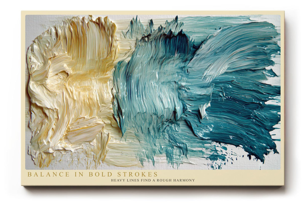 Paul Sinus Wandbild 120x80cm abstrakte Malerei modern blau beige Struktur Kunst Kunstdruck grosses Kunstbild moderne Wanddekoration fuer Wohnzimmer Büro Flur