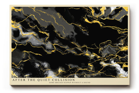 Paul Sinus Wandbild 120x80cm abstrakte Marmor Kunst schwarz gold moderne Strukturkunst elegantes Kunstposter luxuriöse Flur