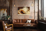 Paul Sinus Wandbild 120x80cm Abstrakte Meereswelle Kraftvolle Ozean Kunst in Braun und Creme fuer Wohnzimmer Büro und moderne Wohnräume