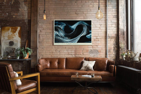 Paul Sinus Wandbild 120x80cm Abstrakte Metall Wellen in Dunkelblau moderne Struktur Kunst elegante Wanddekoration