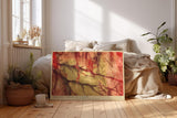 Paul Sinus Wandbild 120x80cm abstrakte Naturstruktur modern rot beige organische Formen Kunst Kunstdruck grosses Kunstbild stilvolle Wanddekoration fuer Wohnzimmer Büro Flur