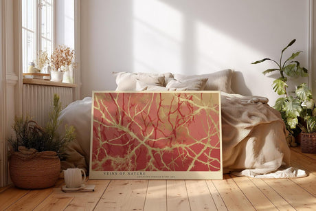 Paul Sinus Wandbild 120x80cm abstrakte Naturstruktur organische Linien rot beige moderne Kunststruktur zeitgenössische