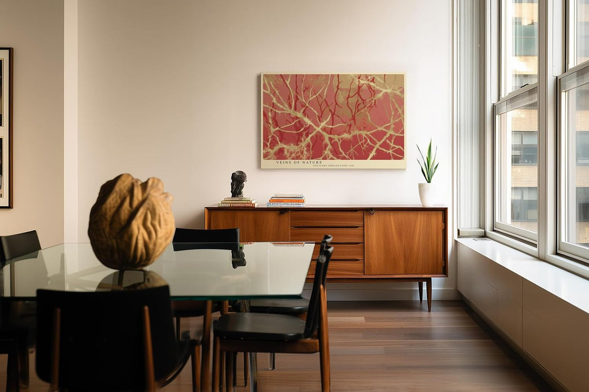 Paul Sinus Wandbild 120x80cm abstrakte Naturstruktur organische Linien rot beige moderne Kunststruktur zeitgenössische