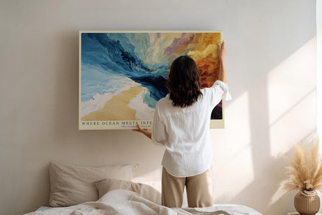 Paul Sinus Wandbild 120x80cm Abstrakte Ozean Landschaft Moderne Kunst Farbexplosion Himmel und Meer Komposition