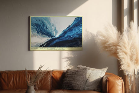 Paul Sinus Wandbild 120x80cm Abstrakte Ozeanwelle in Blau Moderne Meereskunst fuer Wohnzimmer Schlafzimmer und Büro