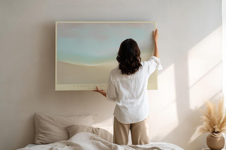 Paul Sinus Wandbild 120x80cm Abstrakte Pastell Landschaft mit sanften Horizonten minimalistische moderne Kunst