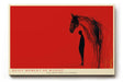 Paul Sinus Wandbild 120x80cm abstrakte Pferd und Mensch Illustration rotes Kunstposter moderne symbolische Kunst Wanddekoration fuer Wohnzimmer Büro Atelier