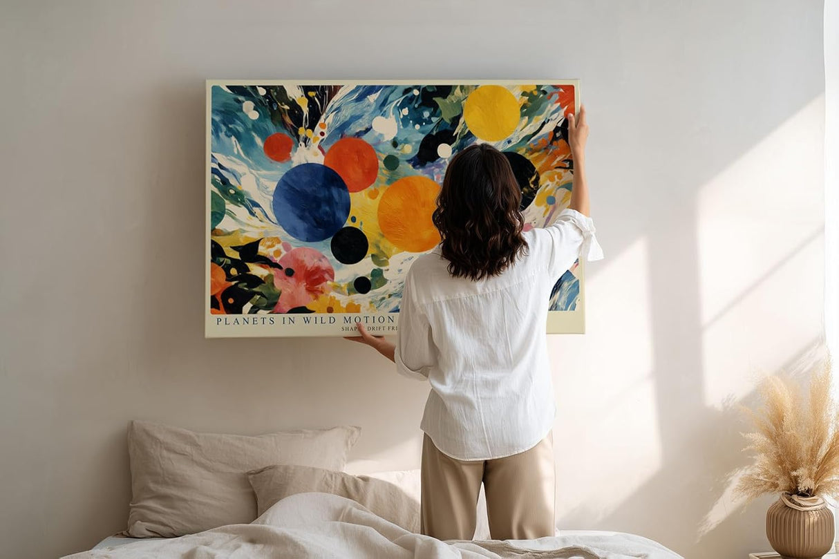 Paul Sinus Wandbild 120x80cm Abstrakte Planeten Kunst Bunte Kosmische Formen Moderne Illustration für Wohnzimmer Büro und Atelier