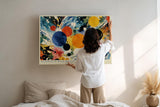 Paul Sinus Wandbild 120x80cm Abstrakte Planeten Kunst Bunte Kosmische Formen Moderne Illustration für Wohnzimmer Büro und Atelier