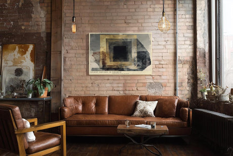 Paul Sinus Wandbild 120x80cm Abstrakte Quadrate im Schatten – Modernes geometrisches Kunstmotiv mit minimalistischem Design