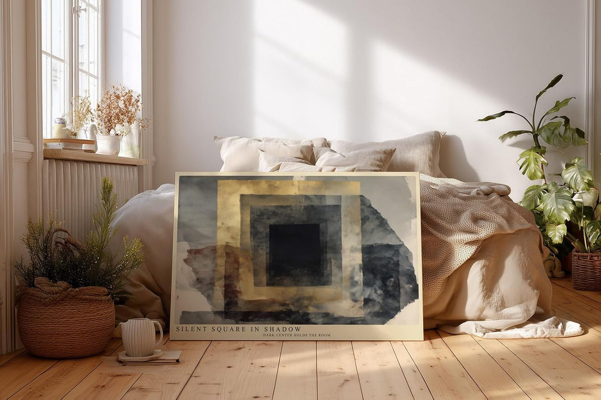 Paul Sinus Wandbild 120x80cm Abstrakte Quadrate im Schatten – Modernes geometrisches Kunstmotiv mit minimalistischem Design