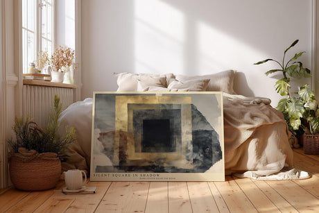 Paul Sinus Wandbild 120x80cm Abstrakte Quadrate im Schatten – Modernes geometrisches Kunstmotiv mit minimalistischem Design