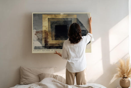 Paul Sinus Wandbild 120x80cm Abstrakte Quadrate im Schatten – Modernes geometrisches Kunstmotiv mit minimalistischem Design