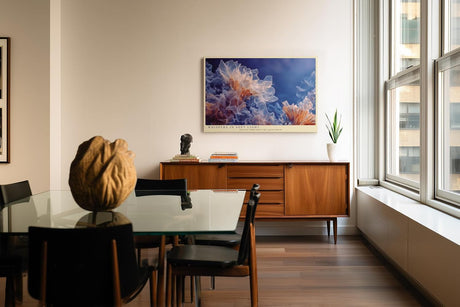 Paul Sinus Wandbild 120x80cm abstrakte Quallen Unterwasser Kunst blau orange moderne Naturfotografie Kunstdruck grosses Wandbild 120x80cm ruhige Wanddekoration fuer Wohnzimmer Büro