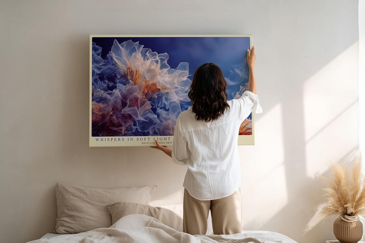 Paul Sinus Wandbild 120x80cm abstrakte Quallen Unterwasser Kunst blau orange moderne Naturfotografie Kunstdruck grosses Wandbild 120x80cm ruhige Wanddekoration fuer Wohnzimmer Büro