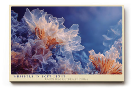 Paul Sinus Wandbild 120x80cm abstrakte Quallen Unterwasser Kunst blau orange moderne Naturfotografie Kunstdruck grosses Wandbild 120x80cm ruhige Wanddekoration fuer Wohnzimmer Büro