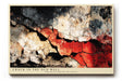 Paul Sinus Wandbild 120x80cm Abstrakte Rissstruktur in alter Wand – Dramatische Texturkunst mit roten Akzenten für modernes Wohnen
