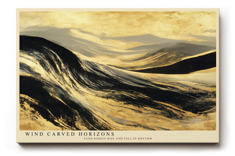Paul Sinus Wandbild 120x80cm abstrakte Sandduenen gold schwarz moderne Landschaftskunst Kunstdruck grosses Wandbild 120x80cm elegante Natur Wanddekoration fuer Wohnzimmer Büro