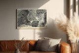 Paul Sinus Wandbild 120x80cm Abstrakte Schwarz Weiss Linienstruktur moderne grafische Kunst Wanddekoration