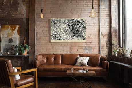 Paul Sinus Wandbild 120x80cm Abstrakte Schwarz Weiss Linienstruktur Moderne Kunst Minimalistisches Grafikmotiv für Wohnzimmer Büro Flur