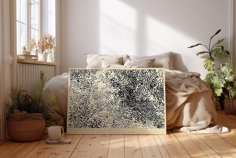 Paul Sinus Wandbild 120x80cm Abstrakte Schwarz Weiss Linienstruktur Moderne Kunst Minimalistisches Grafikmotiv für Wohnzimmer Büro Flur