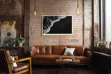 Paul Sinus Wandbild 120x80cm Abstrakte Schwarz Weiss Meeresstruktur moderne Minimal Art Natur Wanddekoration