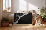 Paul Sinus Wandbild 120x80cm Abstrakte Schwarz Weiss Meeresstruktur moderne Minimal Art Natur Wanddekoration
