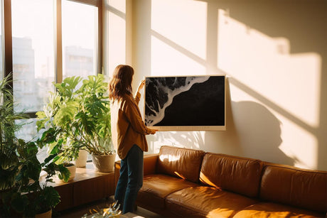 Paul Sinus Wandbild 120x80cm Abstrakte Schwarz Weiss Meeresstruktur moderne Minimal Art Natur Wanddekoration