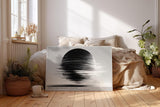 Paul Sinus Wandbild 120x80cm Abstrakte Schwarze Kugel Moderne Minimalistische Kunst Schwarz Weiss Linien Effekt Kunstdruck Poster Grosse Wanddekoration fuer Wohnzimmer Büro