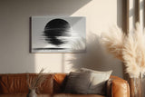 Paul Sinus Wandbild 120x80cm Abstrakte Schwarze Kugel Moderne Minimalistische Kunst Schwarz Weiss Linien Effekt Kunstdruck Poster Grosse Wanddekoration fuer Wohnzimmer Büro