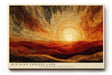 Paul Sinus Wandbild 120x80cm Abstrakte Sonnenlandschaft Kunst in Gold Orange und Rot Modernes Natur Design für Wohnzimmer Büro und Galerie