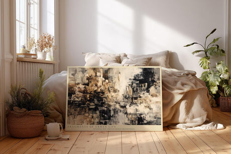 Paul Sinus Wandbild 120x80cm Abstrakte Stadtfragmente – Moderne urbane Kunst mit strukturierten Pinselbewegungen