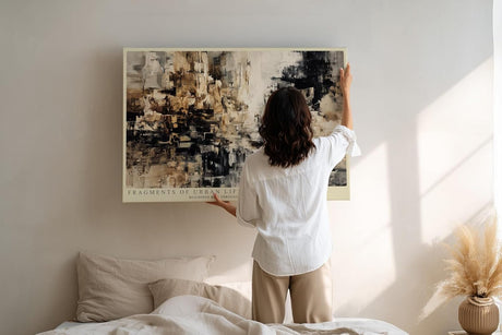 Paul Sinus Wandbild 120x80cm Abstrakte Stadtfragmente – Moderne urbane Kunst mit strukturierten Pinselbewegungen