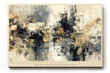 Paul Sinus Wandbild 120x80cm Abstrakte Stadtlandschaft in Beige Schwarz und Ocker Modernes Kunstbild