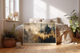 Paul Sinus Wandbild 120x80cm abstrakte Stadtlandschaft modern gold grau Kunst Kunstdruck grosses Kunstbild elegante Wanddekoration fuer Wohnzimmer Büro Flur
